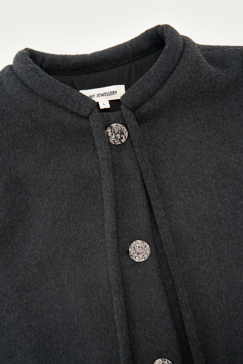 Dark grey wool  with buttons | My Jewellery