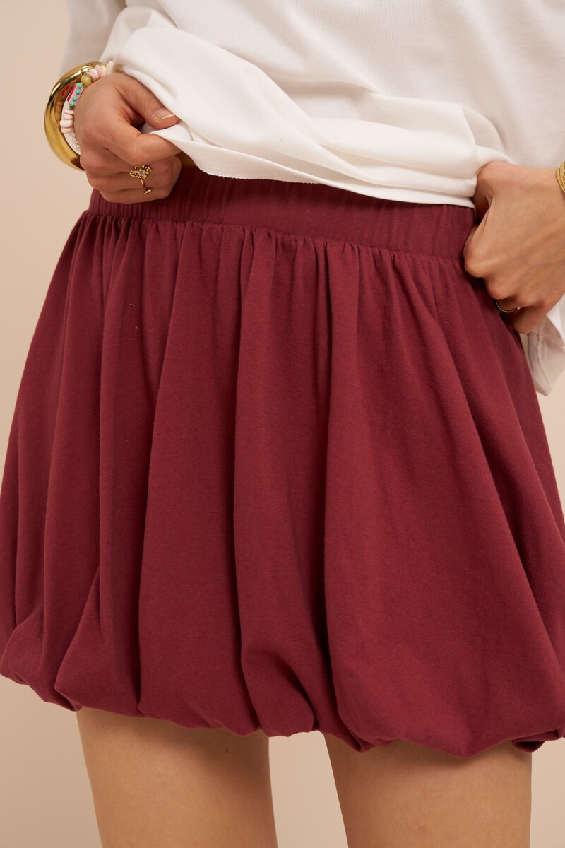 Dark red balloon skirt | My Jewellery