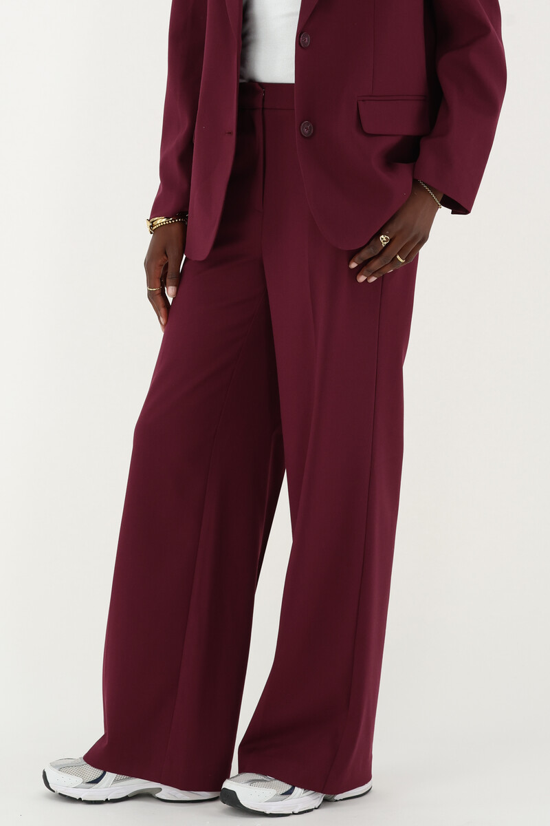 Dark red basic wide leg trousers | My Jewellery