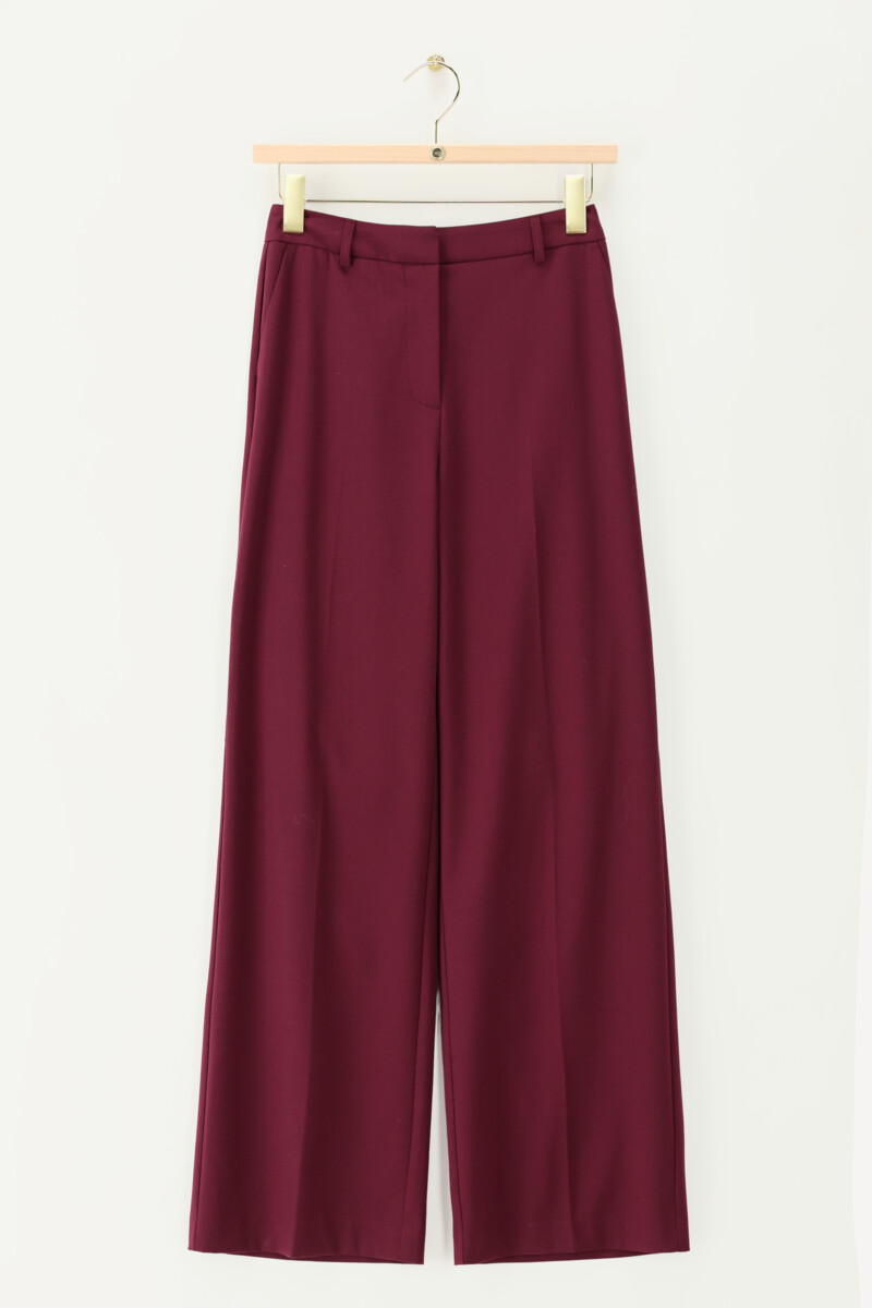 Dark red basic wide leg trousers | My Jewellery