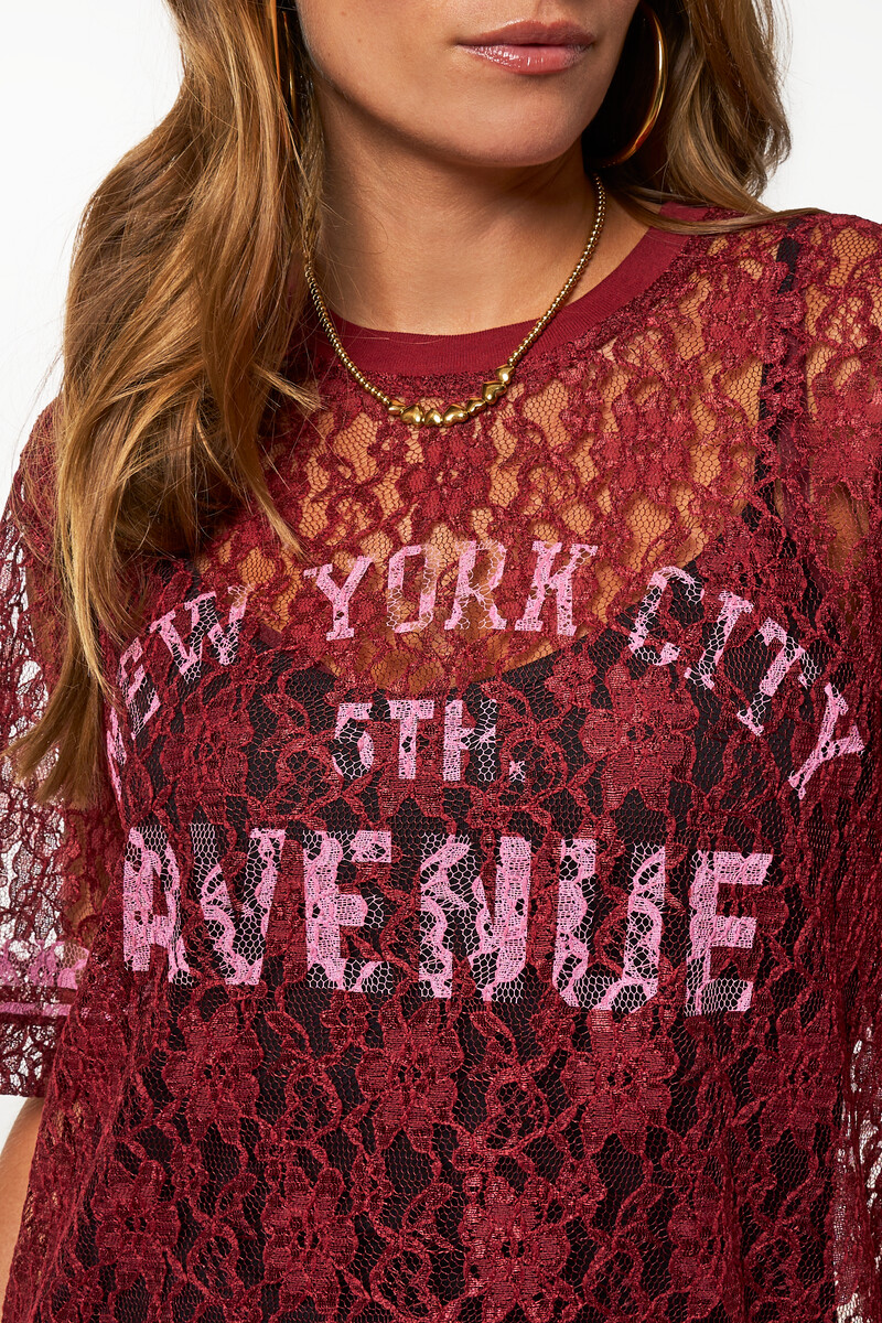 Dark red lace top "New York Avenue" | My Jewellery
