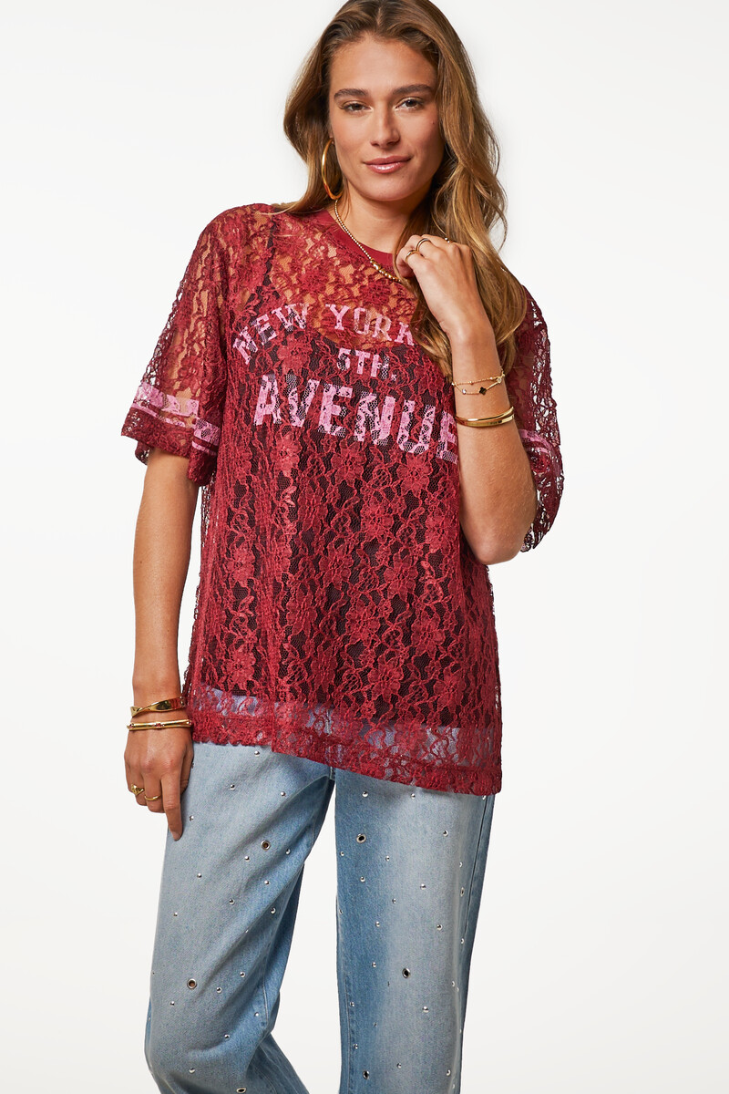 Dark red lace top "New York Avenue" | My Jewellery
