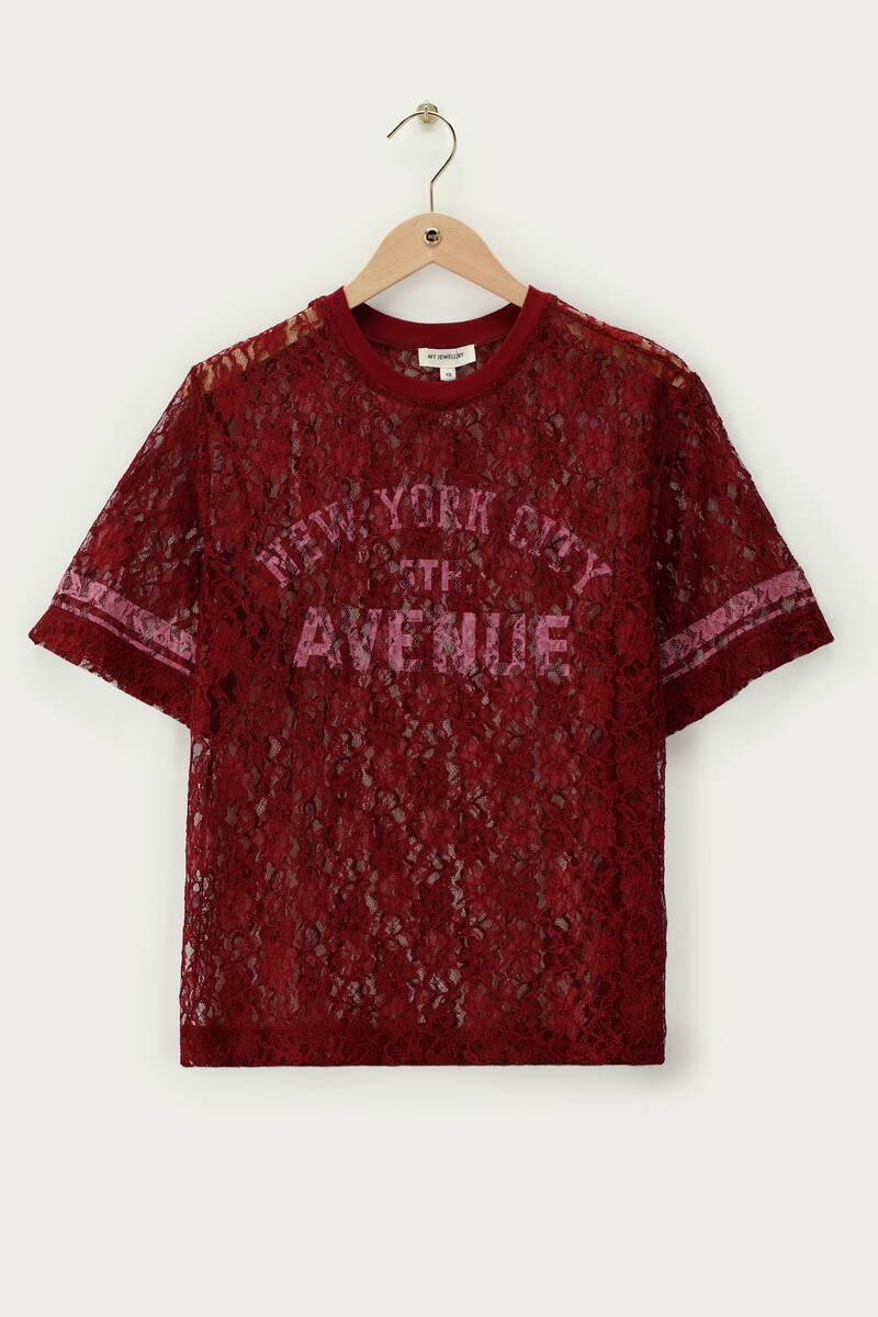 Dark red lace top "New York Avenue" | My Jewellery