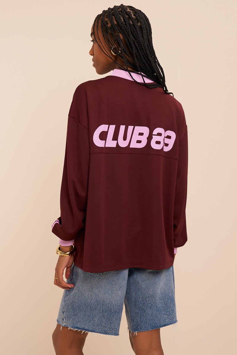 Dark red long-sleeve 'Club Amour 89' | My Jewellery