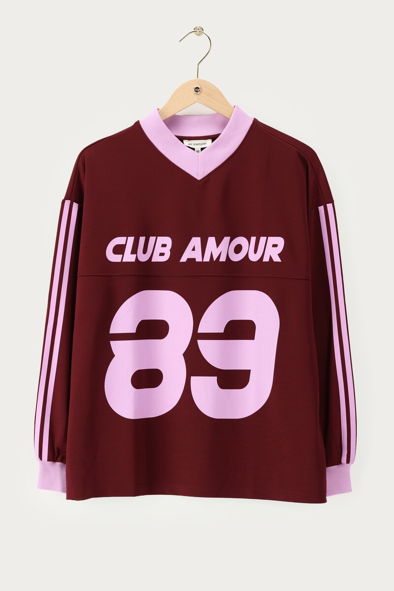 Dark red long-sleeve 'Club Amour 89' | My Jewellery