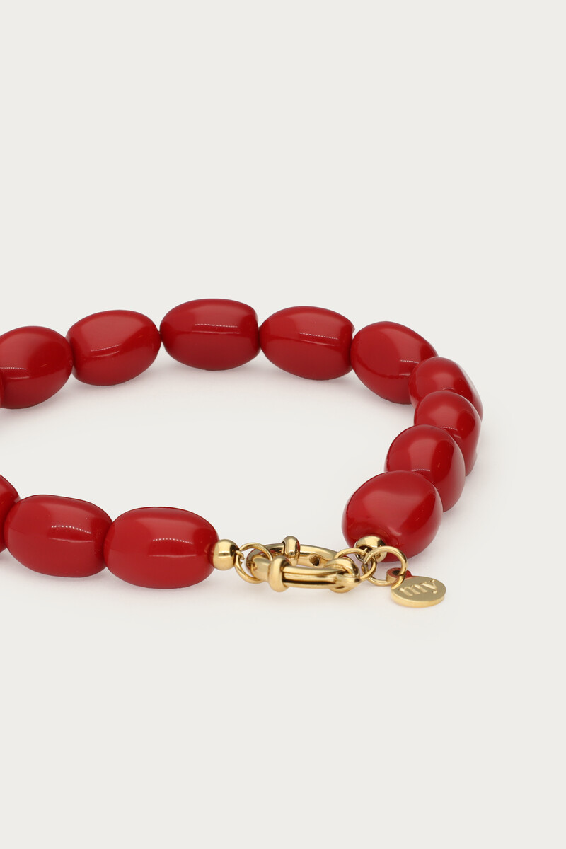 Dark red minimalist beaded bracelet | My Jewellery