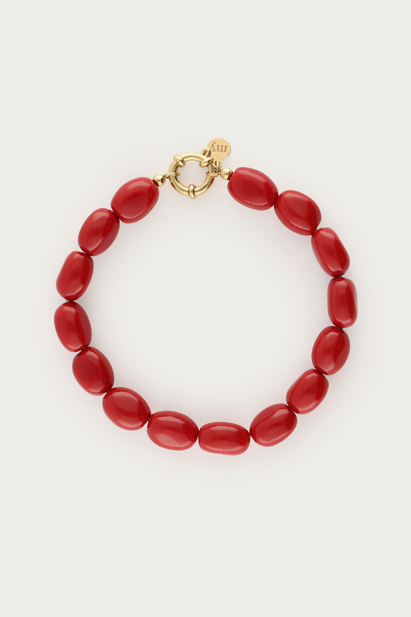 Dark red minimalist beaded bracelet | My Jewellery