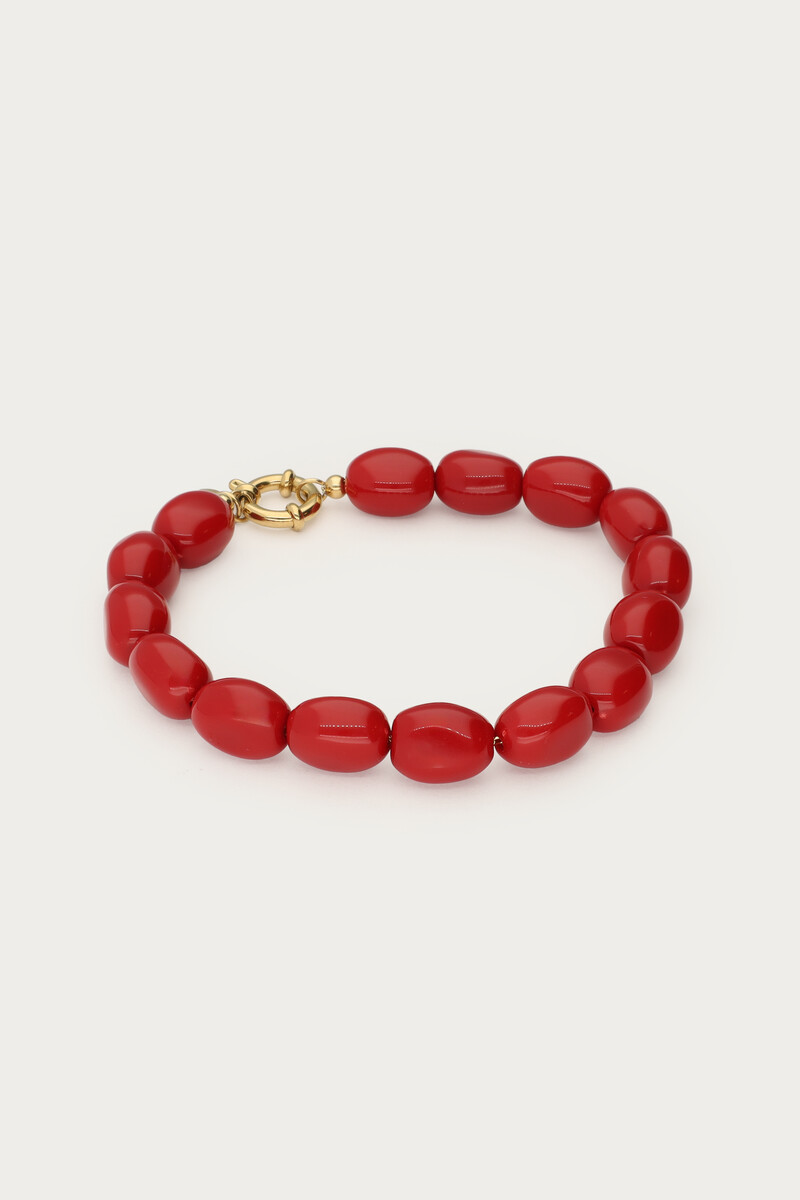 Dark red minimalist beaded bracelet | My Jewellery