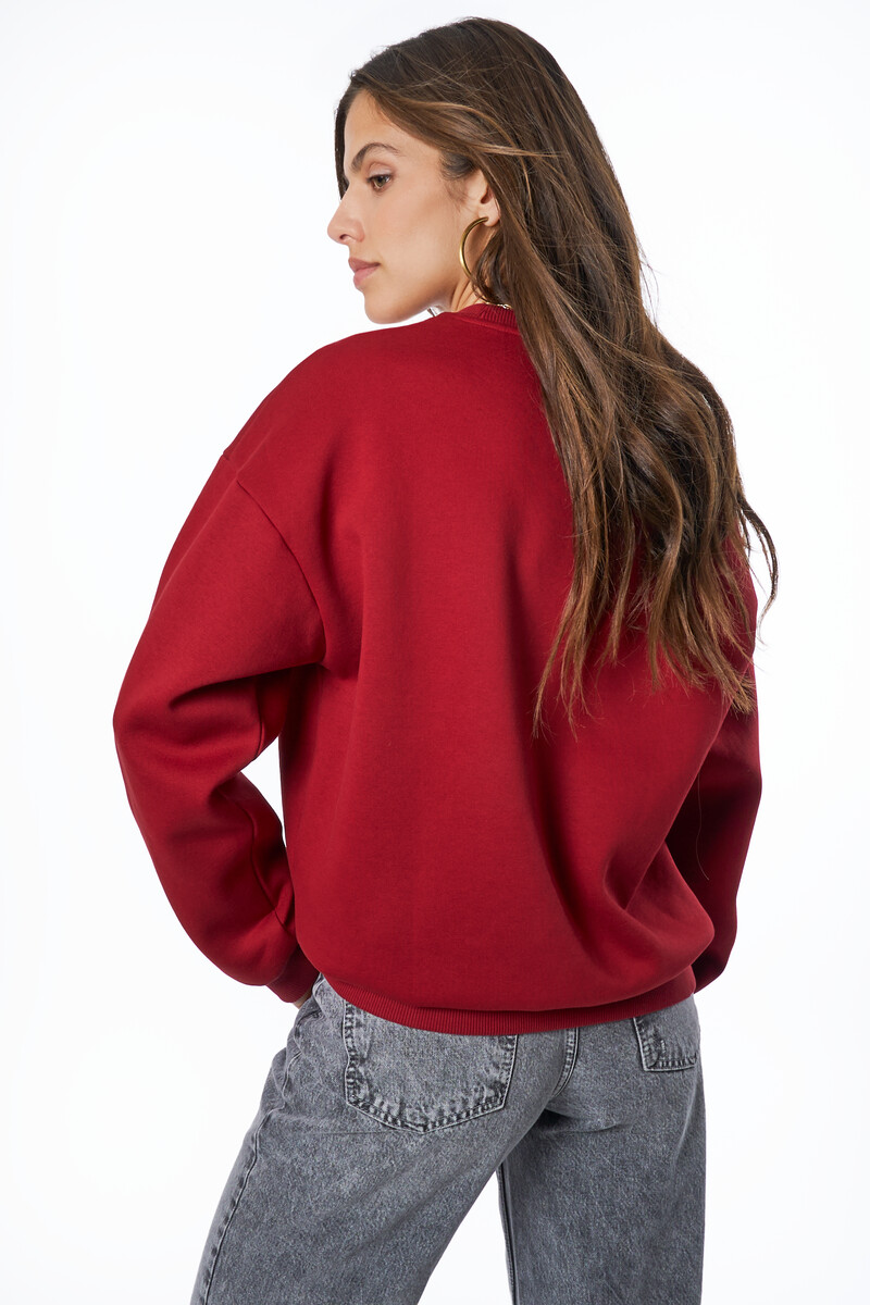 Dark red sweater "Wander Fearless"