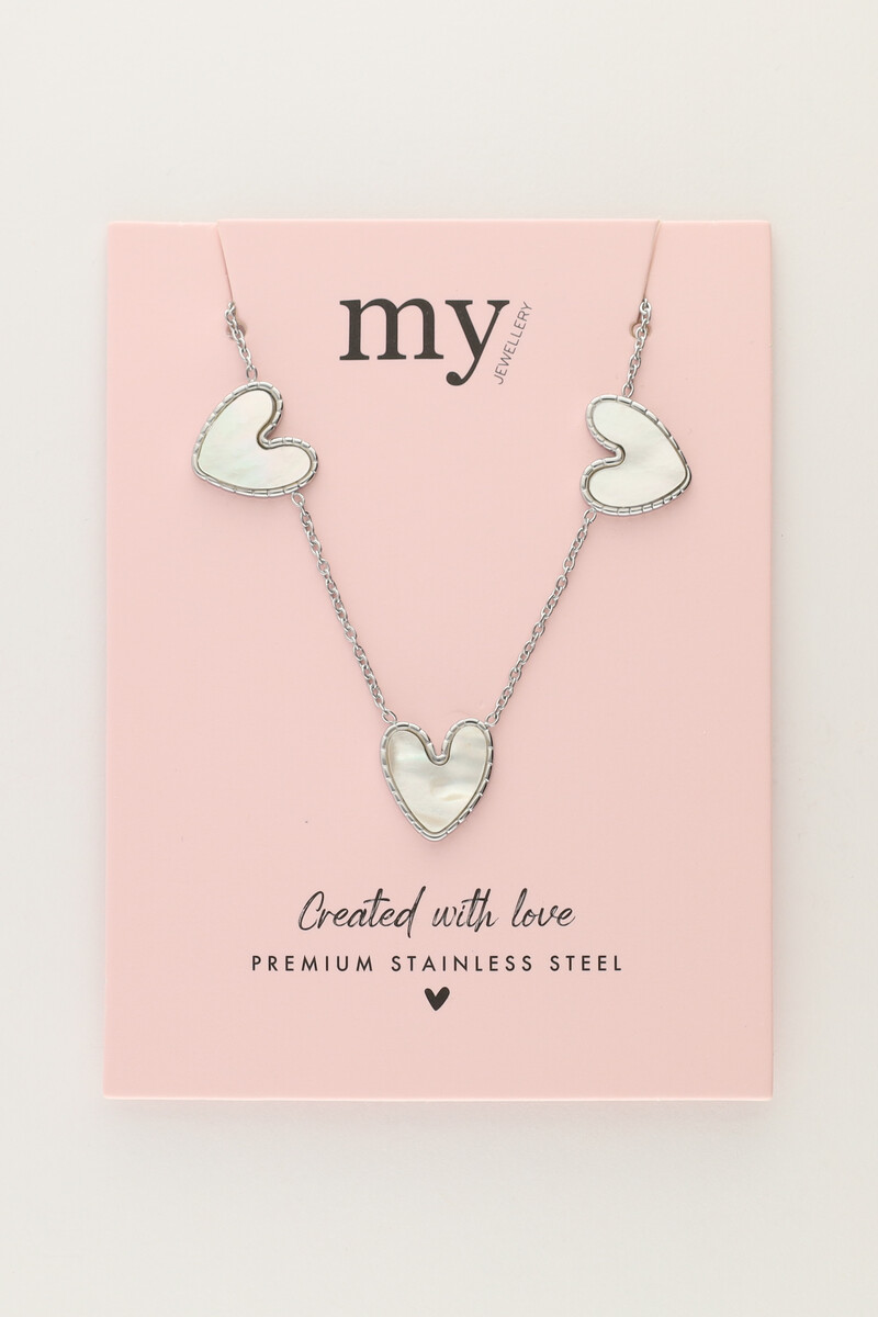 Fine necklace with mother of pearl hearts | My Jewellery