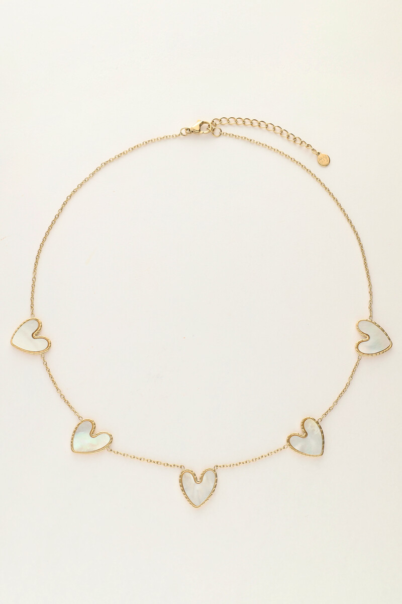 Fine necklace with mother of pearl hearts | My Jewellery