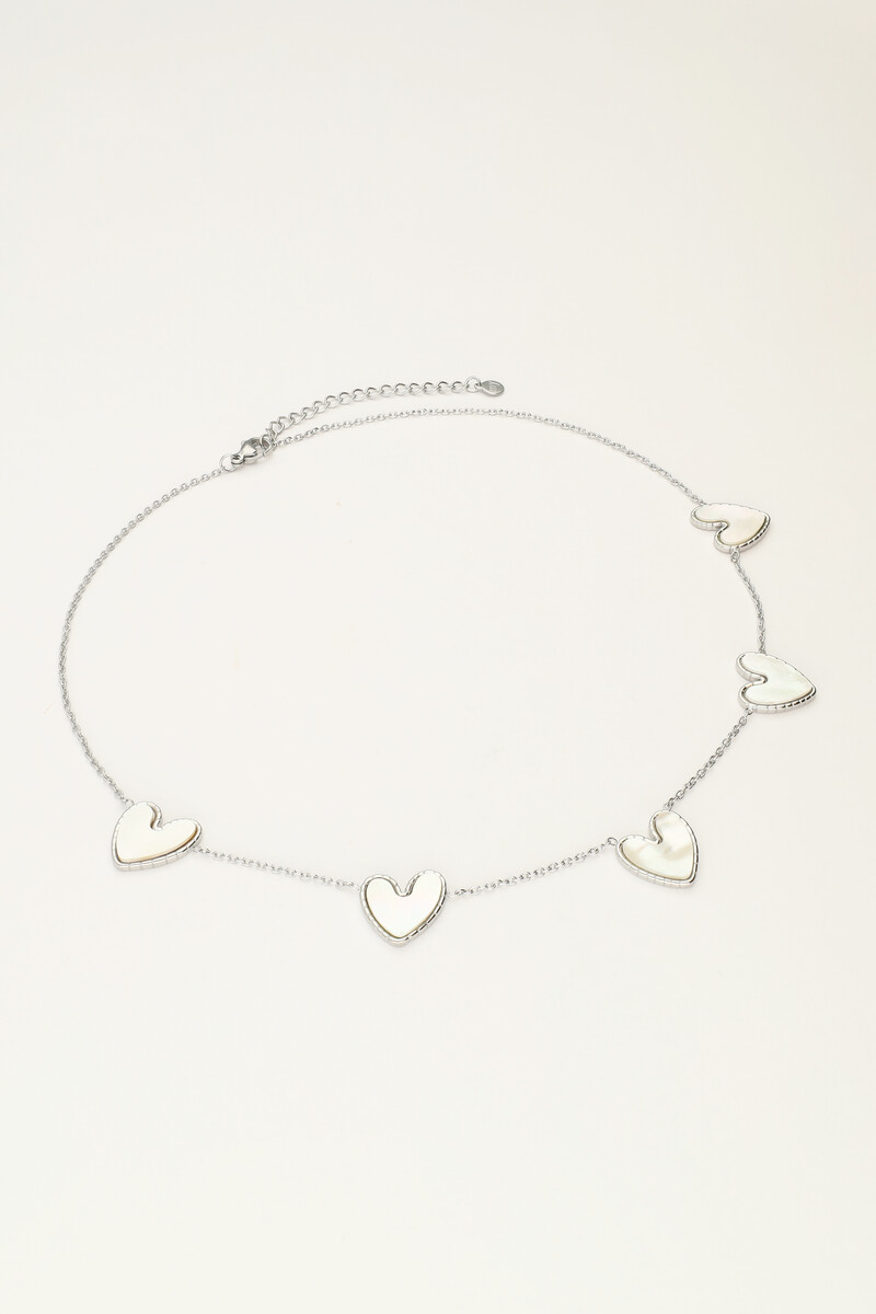 Fine necklace with mother of pearl hearts | My Jewellery