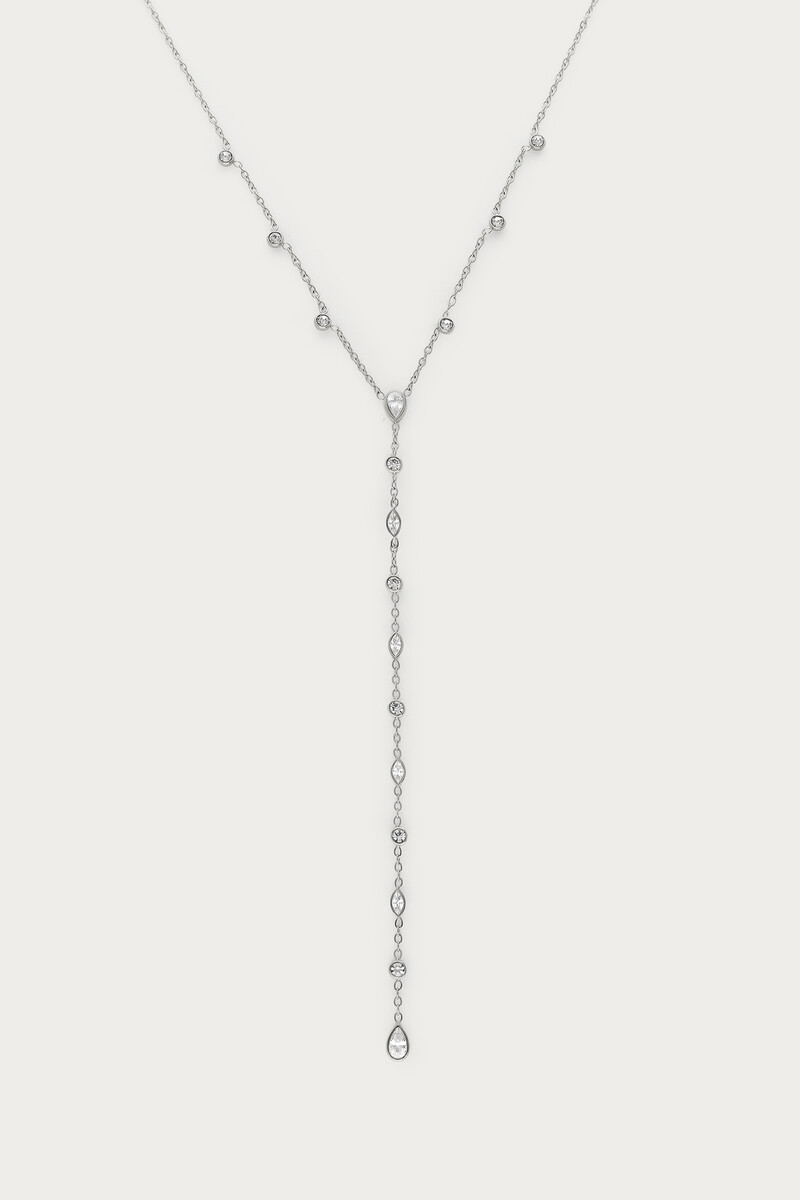 Delicate y-necklace with rhinestones | My Jewellery
