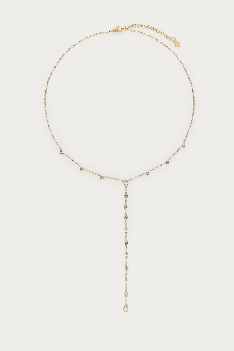 Delicate y-necklace with rhinestones | My Jewellery