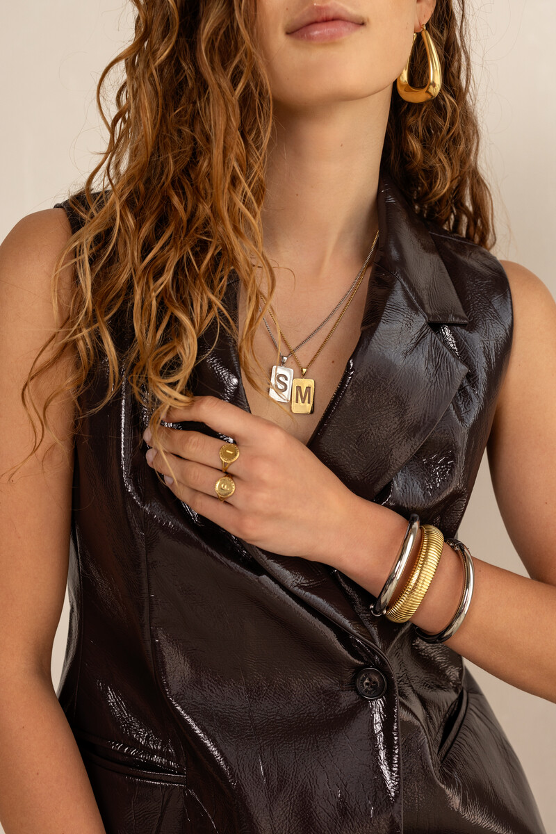 Brown patent blazer dress | My Jewellery