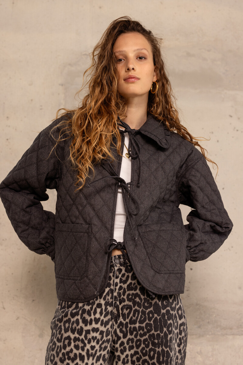 Grey coat with bows | My Jewellery