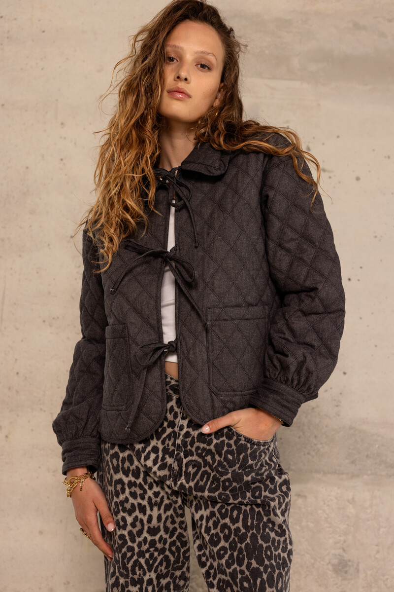 Grey coat with bows | My Jewellery