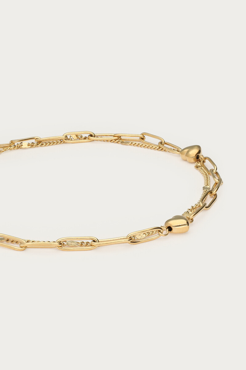 Double anklet with link and heart || My Jewellery