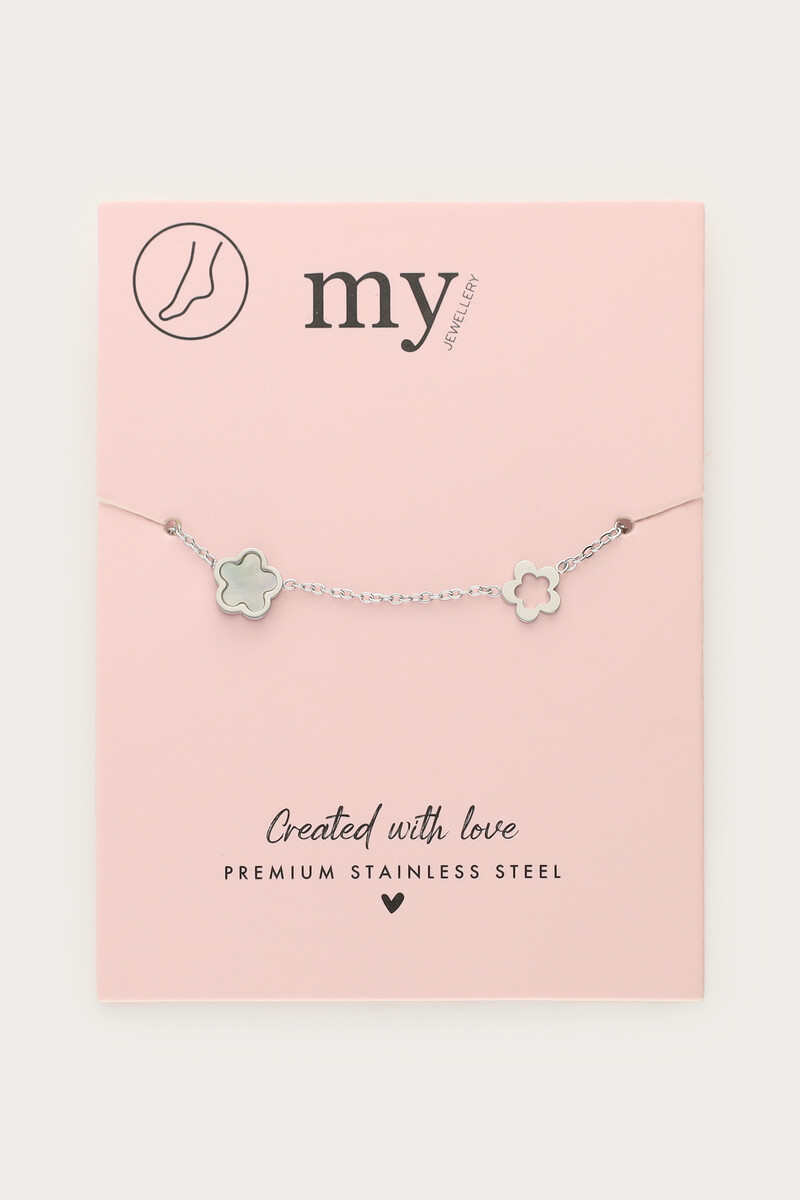 Double anklet with mother of pearl flowers | My Jewellery