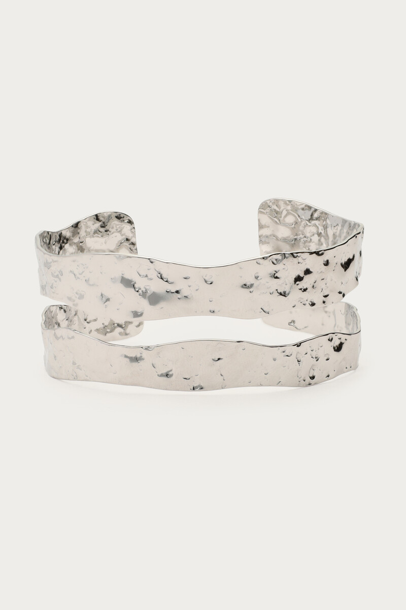 Dubbele bangle "hammered"