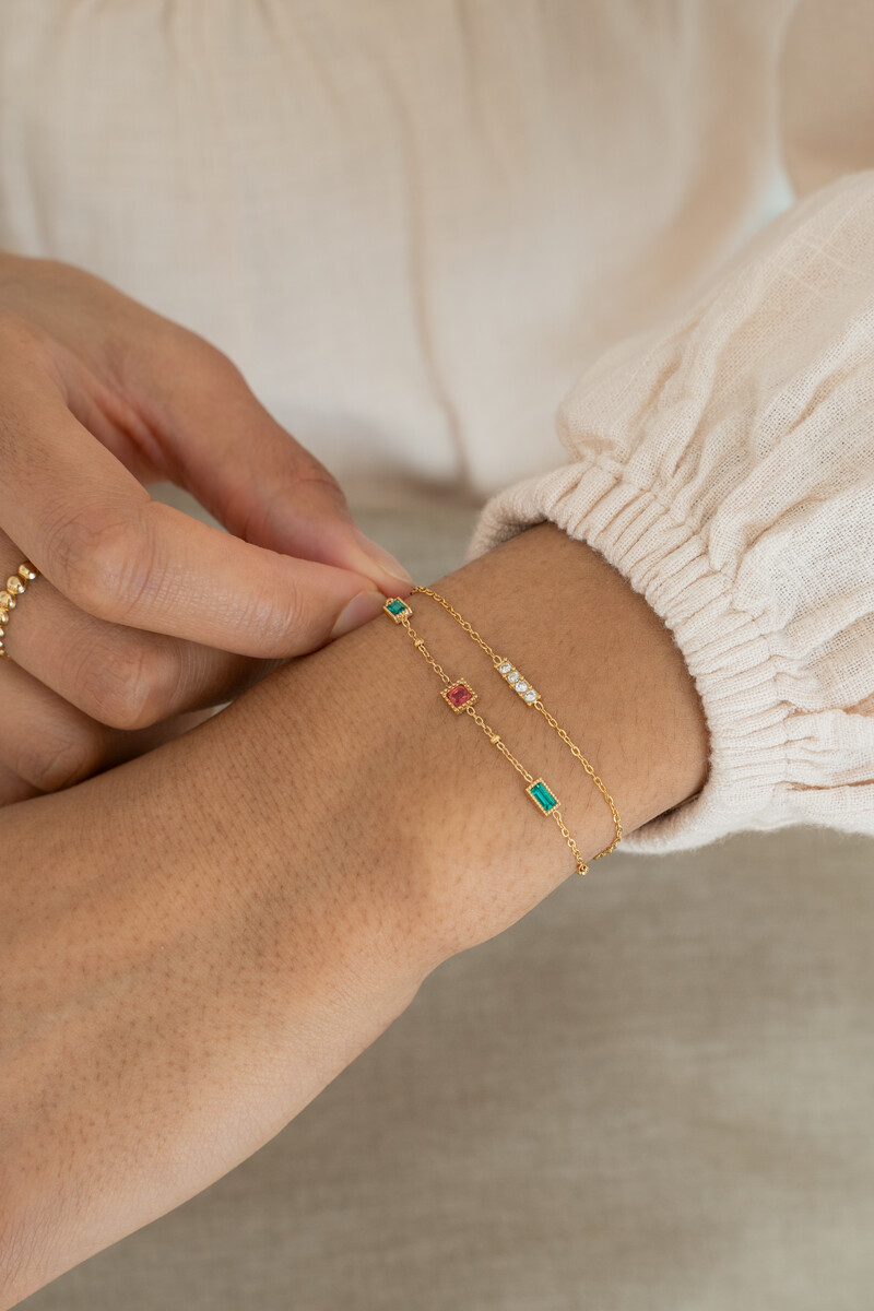 Double bracelet multicolor rhinestone | My Jewellery