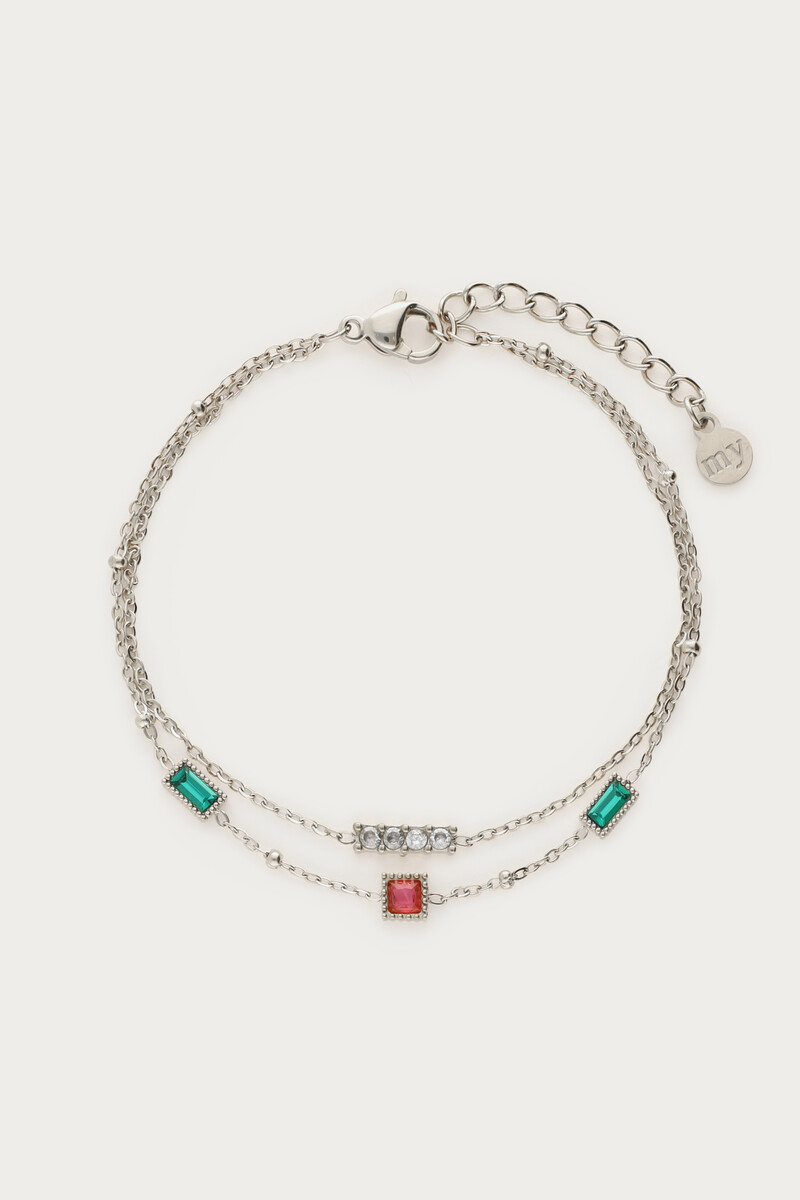 Double bracelet multicolor rhinestone | My Jewellery