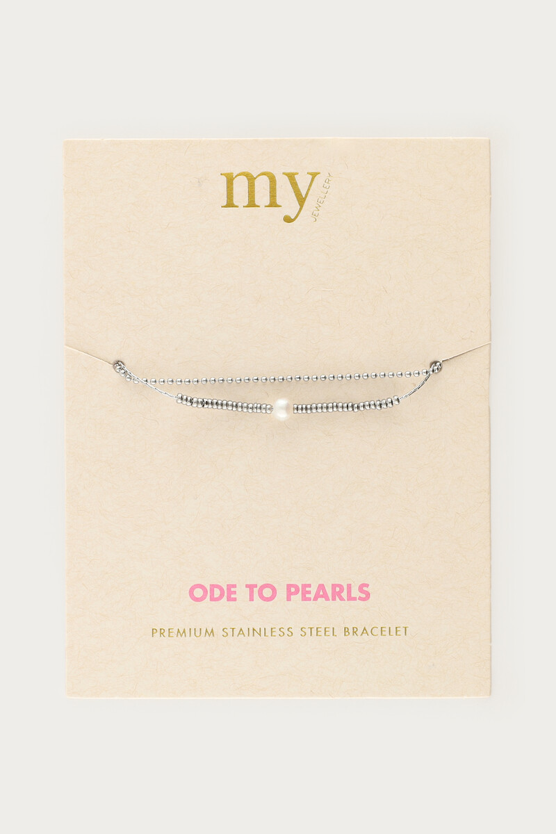 Double bracelet with beads and natural pearl