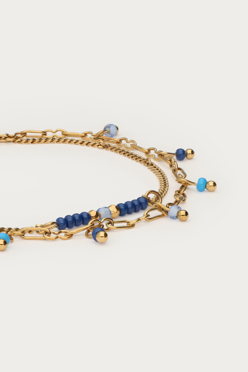 Double bracelet with blue beads | My Jewellery