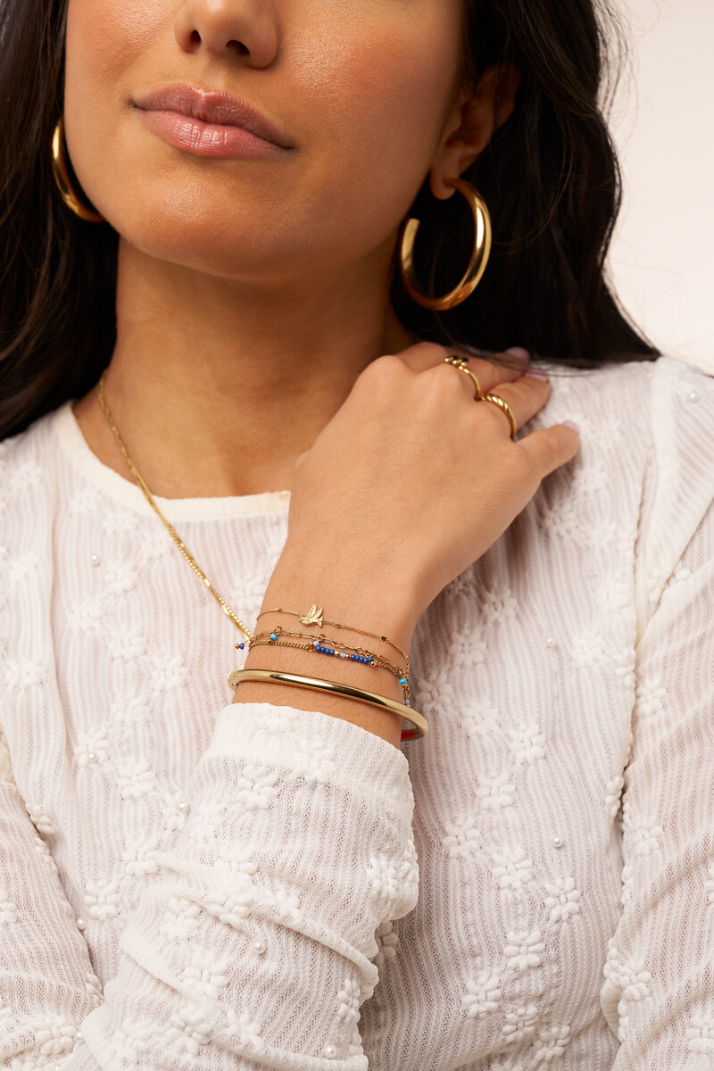 Double bracelet with blue beads | My Jewellery