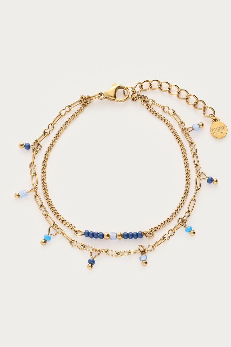 Double bracelet with blue beads | My Jewellery