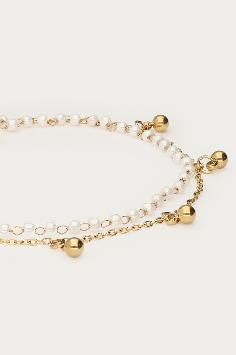 Double bracelet with dots and mini faux pearls | My Jewellery