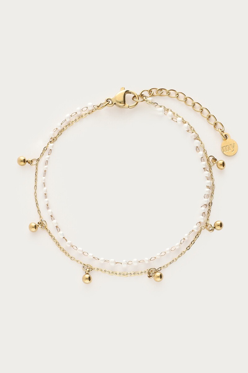 Double bracelet with dots and mini faux pearls | My Jewellery
