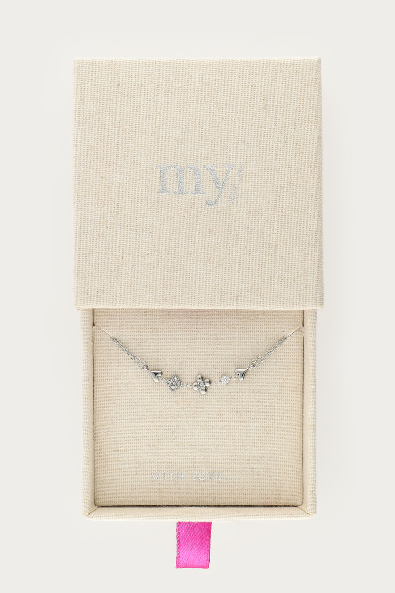 Double bracelet with five charms and rhinestones | My Jewellery