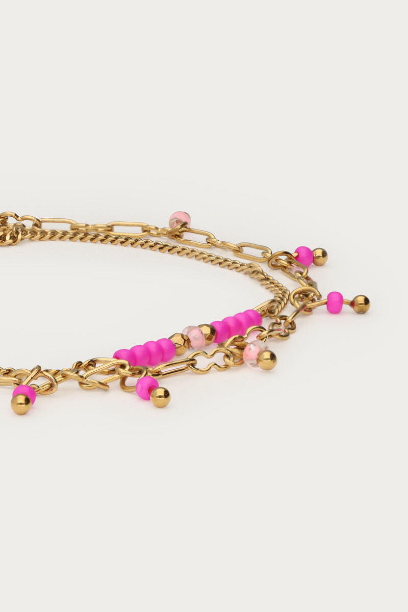 Double bracelet with pink beads | My Jewellery