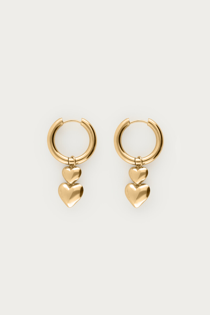 Double heart earrings