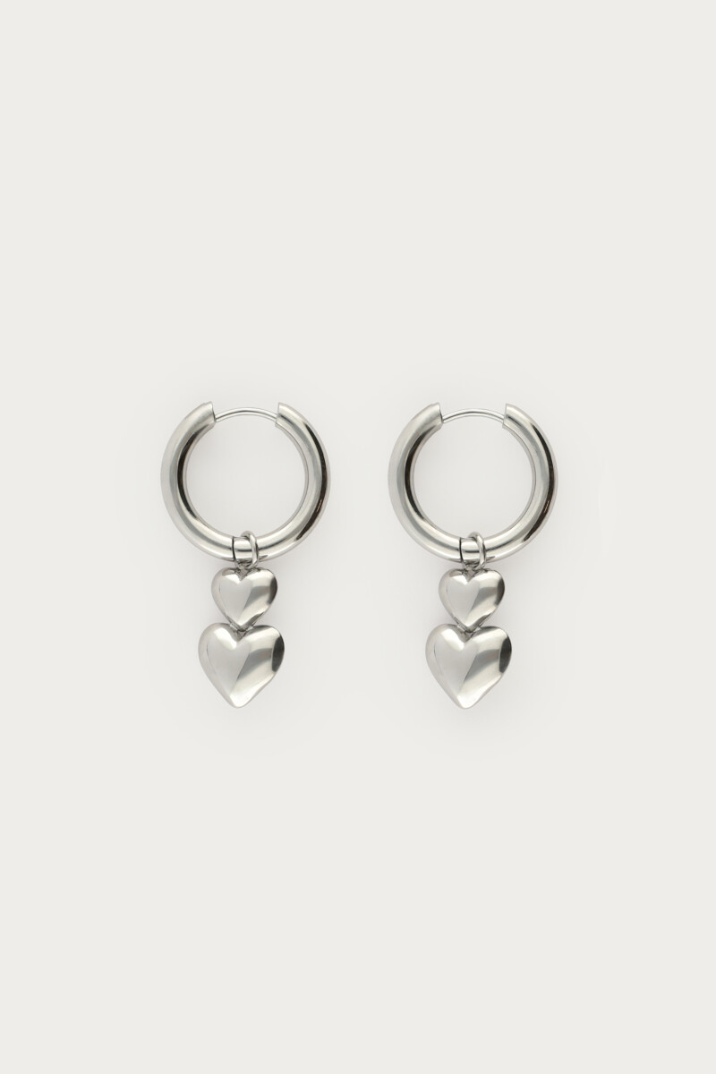 Double heart earrings