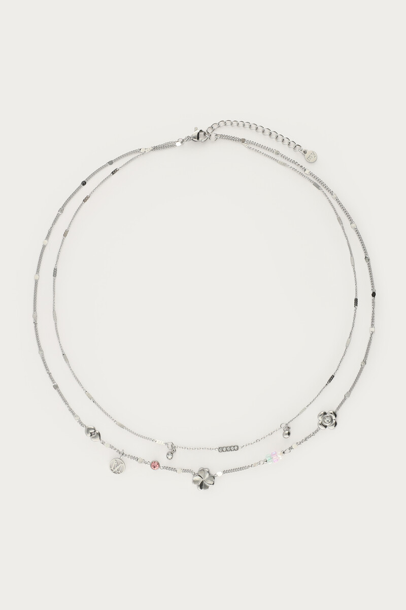 Double necklace with charms "dreams come true"