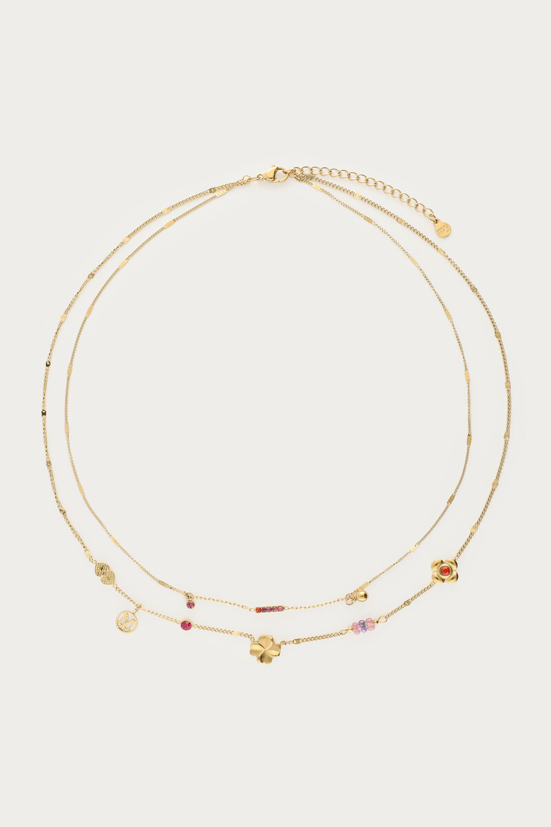 Double necklace with pink charms "dreams come true" | My Jewellery