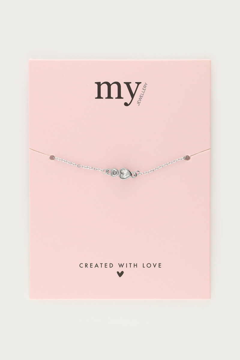 Double rhinestone heart bracelet | My Jewellery