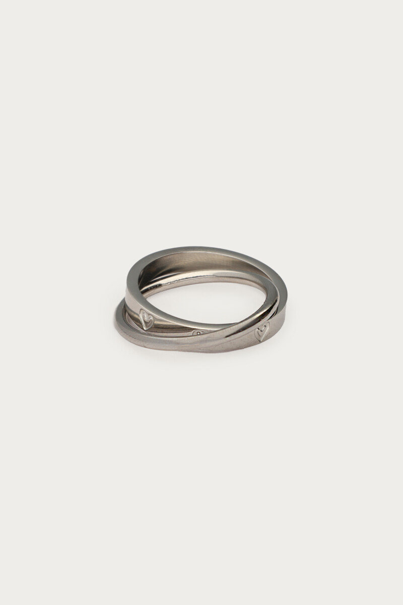 Double ring with engraved hearts | My Jewellery
