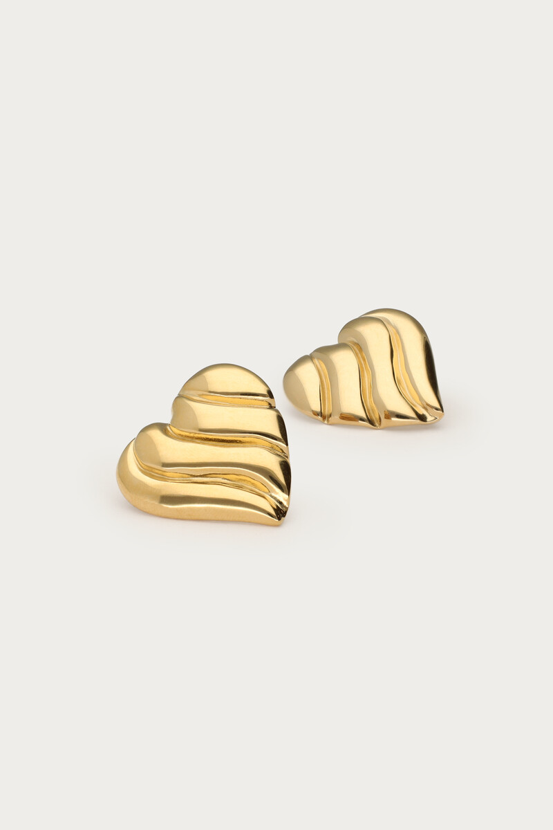 Earrings wavy striped heart | My Jewellery