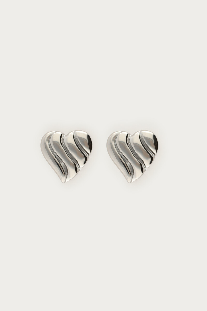 Earrings wavy striped heart