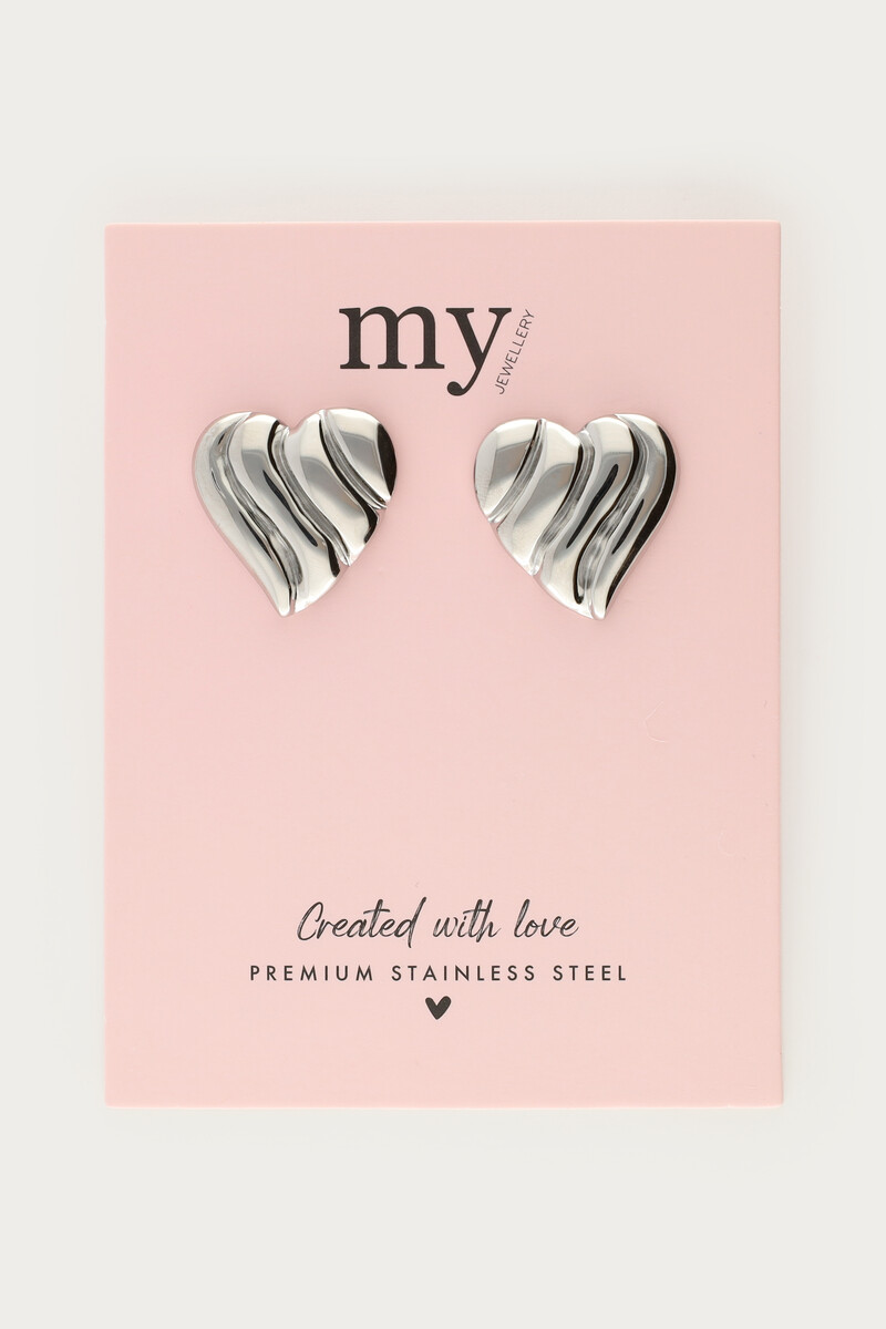 Earrings wavy striped heart | My Jewellery