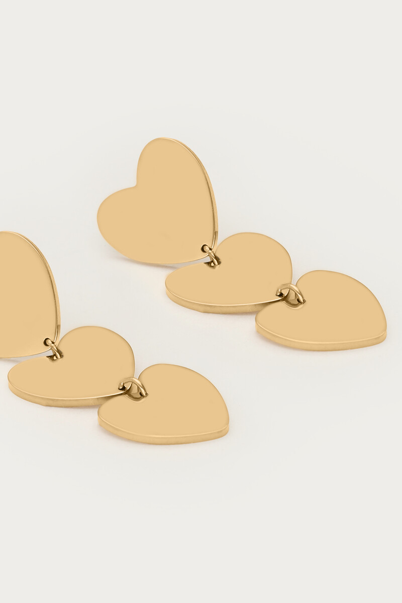 Drop earrings with three hearts | My Jewellery