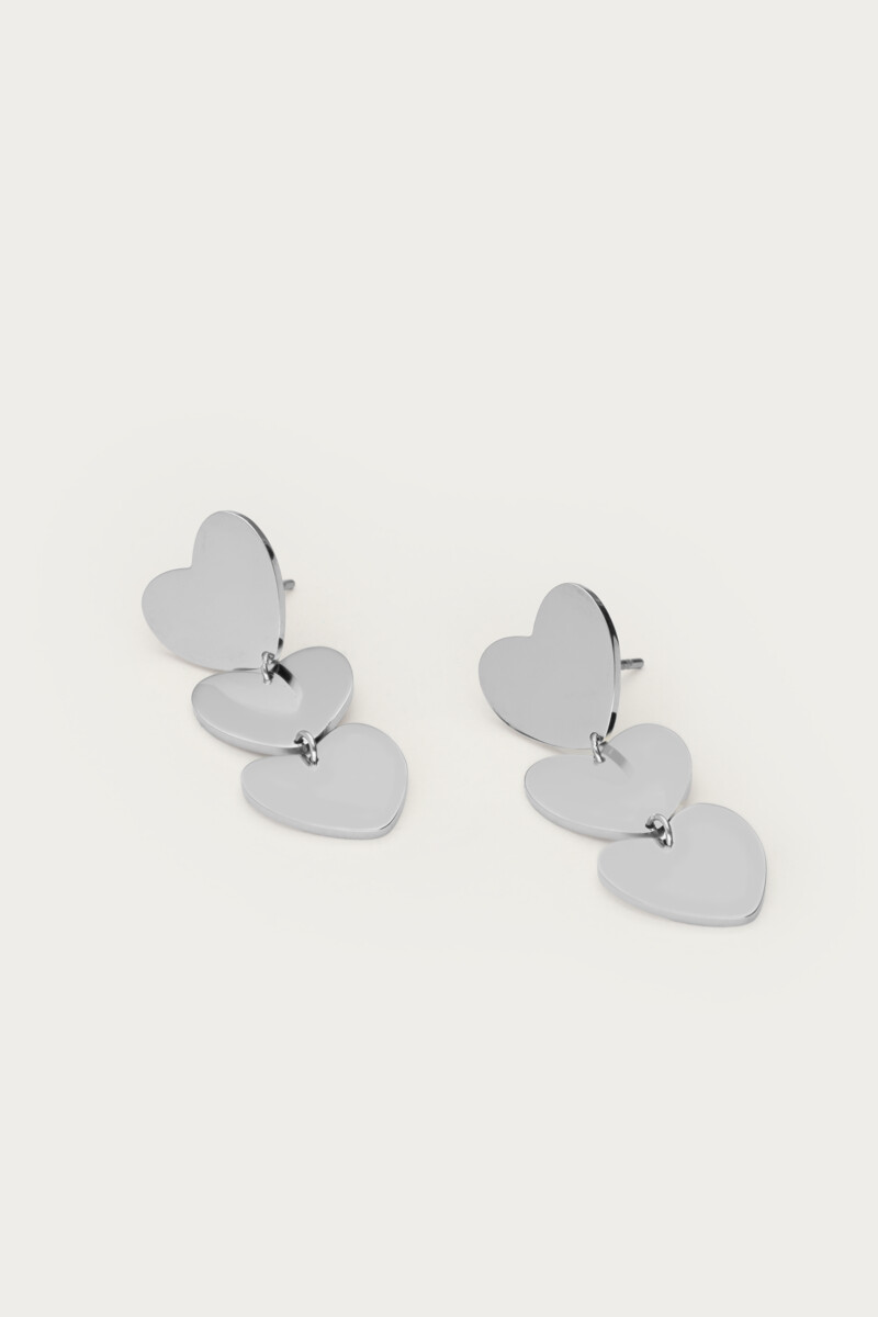 Drop earrings with three hearts | My Jewellery