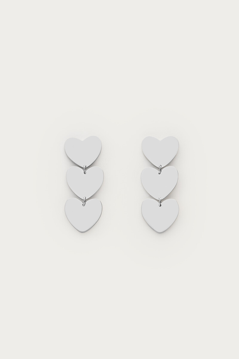 Drop earrings with three hearts | My Jewellery
