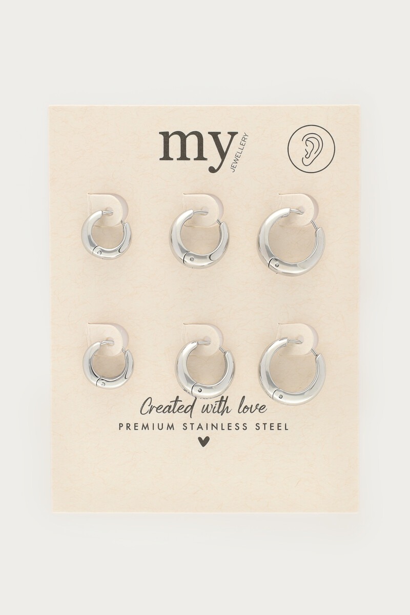 Ear game set of three bold hoop earrings | My Jewellery