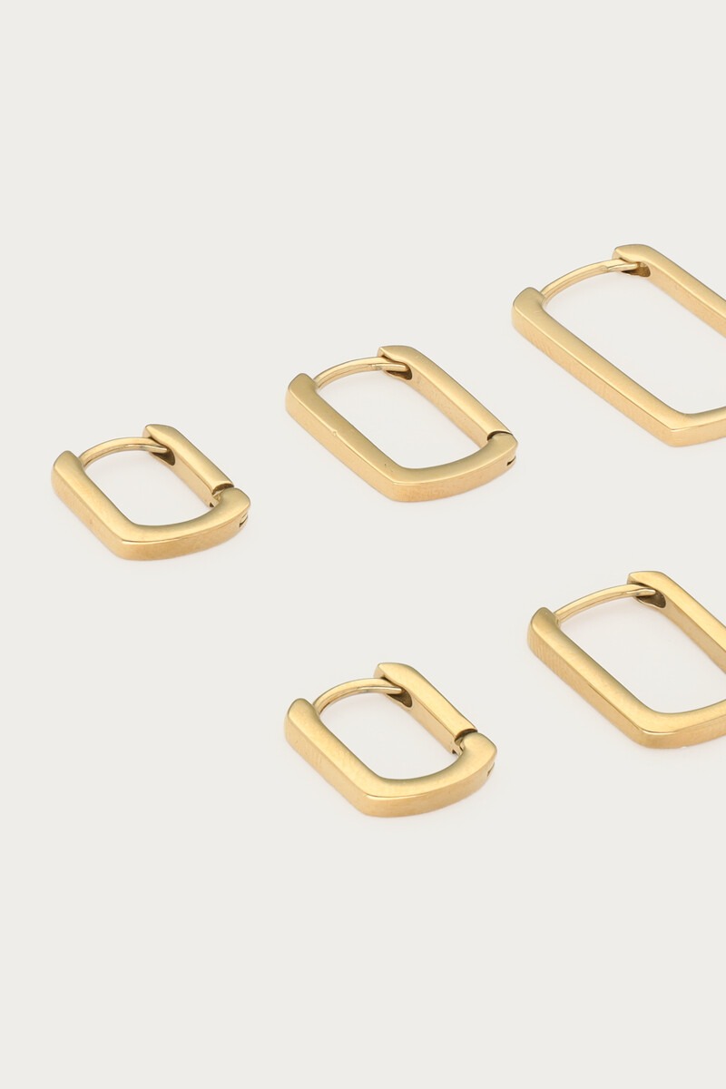 Ear game set of three square hoop earrings | My Jewellery