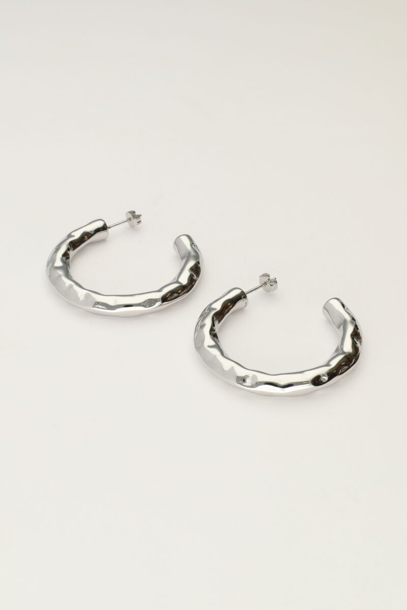 My jewellery Oorbel gehamerde hoepel