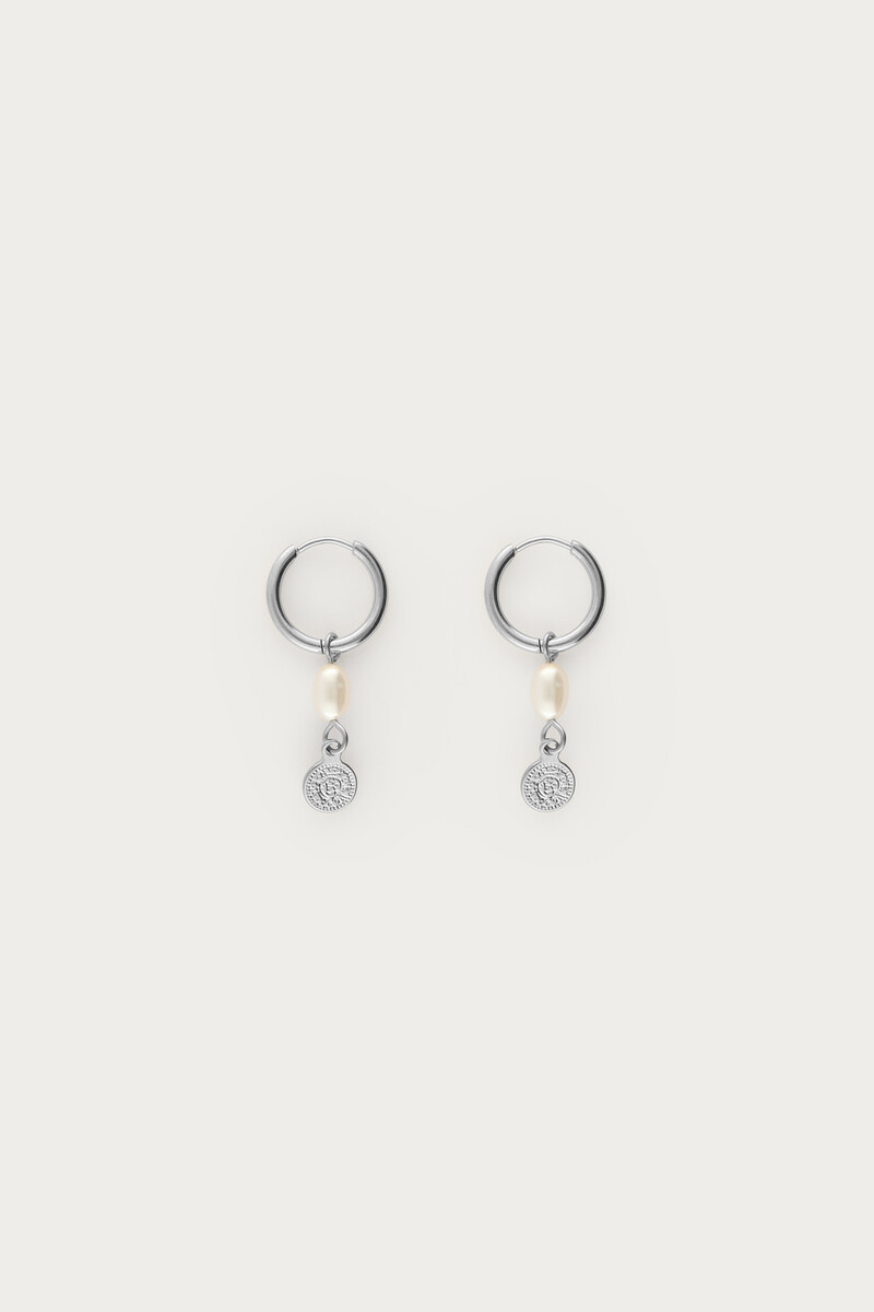 Earrings freshwater pearl and coin | My Jewellery